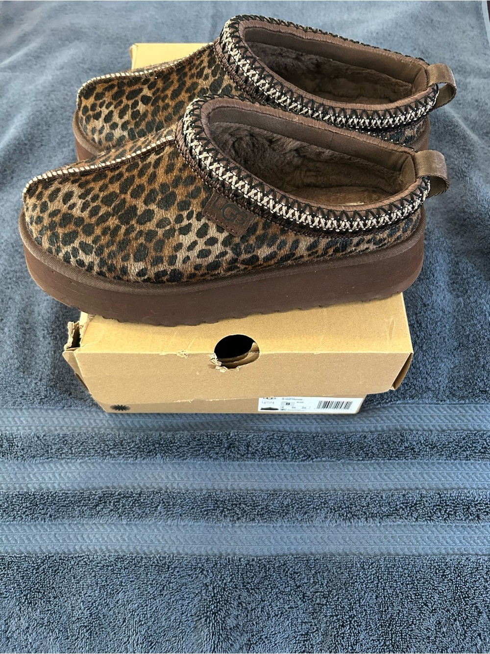 UGG Leopard Print Platform Ankle Boots - Brown